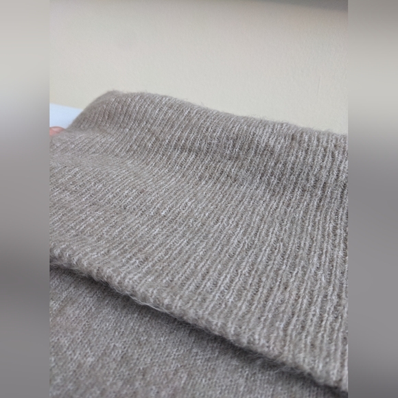 Beige Off-Shoulder Sweater - Picture 7 of 7